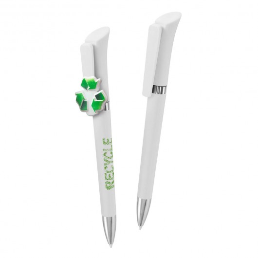 White Logo Clip Pens